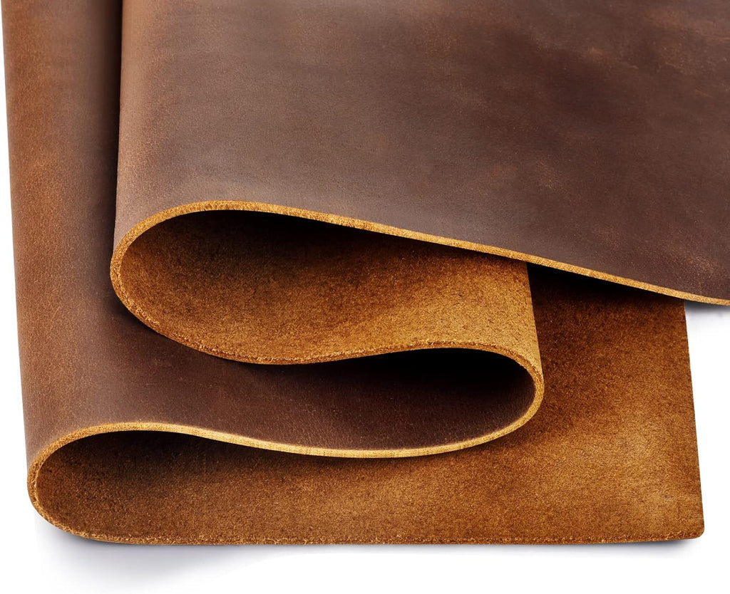 Brown leather sheet with a white background